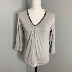 Chico's Viagio Glacier‎ T Shirt 3/4 Sleeve Sz 1 NWT